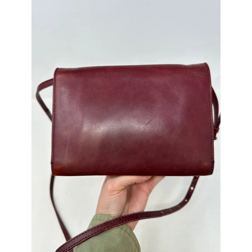 Madewell The Morgan E0328 Leather Crossbody Burgundy